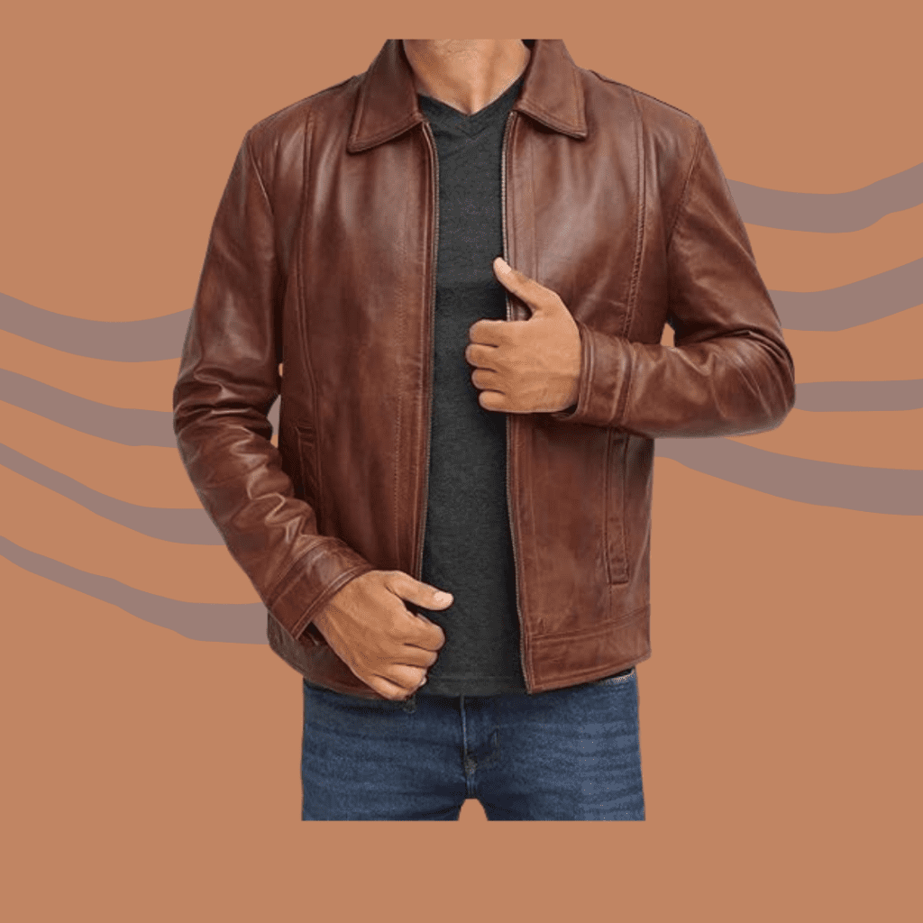 The brown lambskin leather jacket